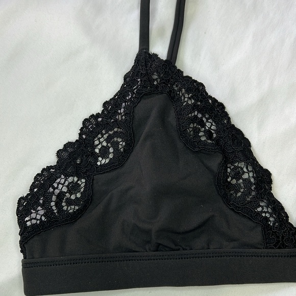 SKIMS FITS EVERYBODY CORDED LACE TRIANGLE BRALETTE ONYX BLACK SIZE MEDIUM - Picture 9 of 10